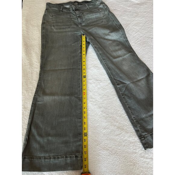 J Jill Jeans Womens 16 Petite Gray Denim High Rise Flare Stretch Medium Wash - Picture 5 of 13